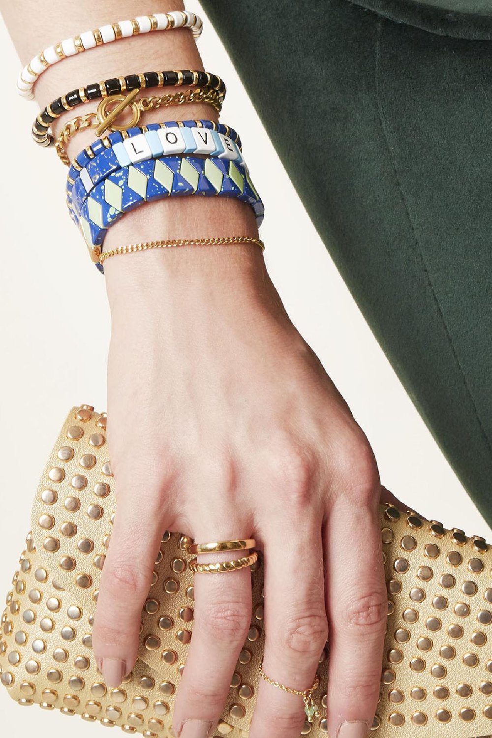 Armband Marble Love Blauw Metaal h5Afbeelding2